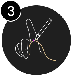 Întinde șnurul pe o suprafață plată, apoi folosește o riglă pentru a măsura de la un capăt al șnurului până la punctul marcat.