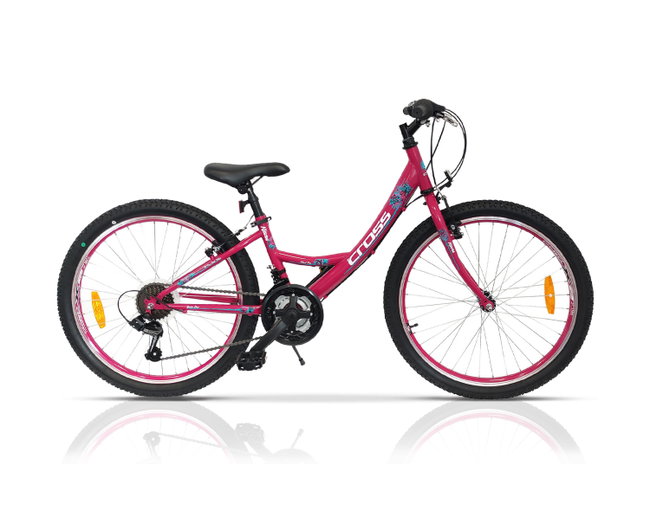 Bicicleta copii mtb CROSS Alissa 24 - Roz | 8-10 ani