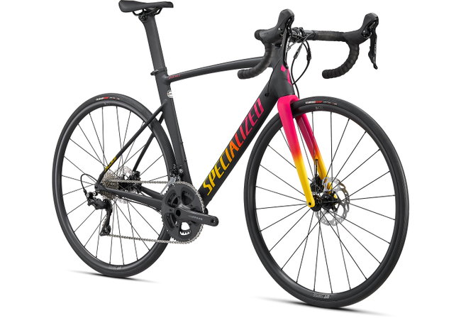 Bicicleta SPECIALIZED Allez Sprint Comp Disc - Satin/Gloss Black/Golden Yellow-Vivid Pink Fade 49