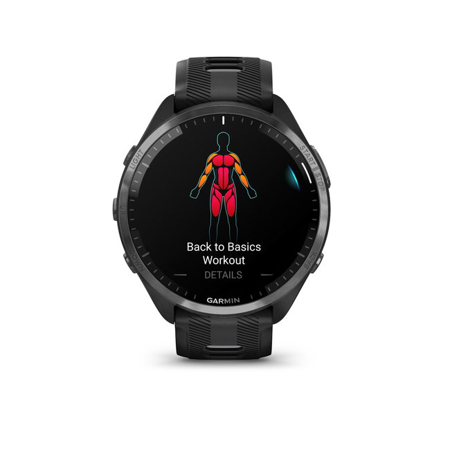Garmin Forerunner 965 ceas multisport GPS AMOLED - gri titan DLC curea neagră