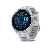 Garmin Forerunner 965 ceas multisport GPS AMOLED - argintiu titan curea albă