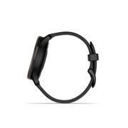 Garmin - vivomove Trend - Ramă Neagra din oţel inoxidabil - carcasa neagra - bratara silicon neagra