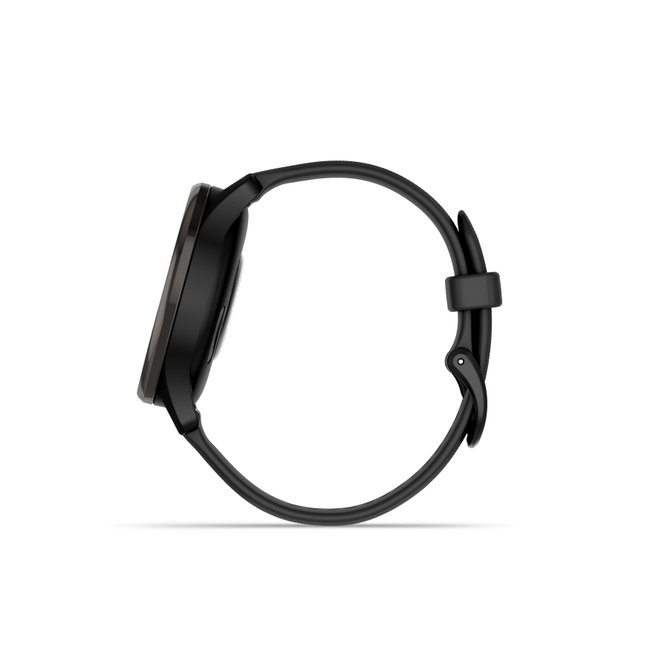 Garmin - vivomove Trend - Ramă Neagra din oţel inoxidabil - carcasa neagra - bratara silicon neagra