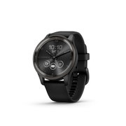 Garmin - vivomove Trend - Ramă Neagra din oţel inoxidabil - carcasa neagra - bratara silicon neagra