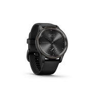Garmin - vivomove Trend - Ramă Neagra din oţel inoxidabil - carcasa neagra - bratara silicon neagra