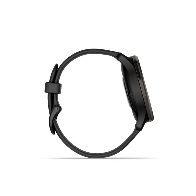 Garmin - vivomove Trend - Ramă Neagra din oţel inoxidabil - carcasa neagra - bratara silicon neagra