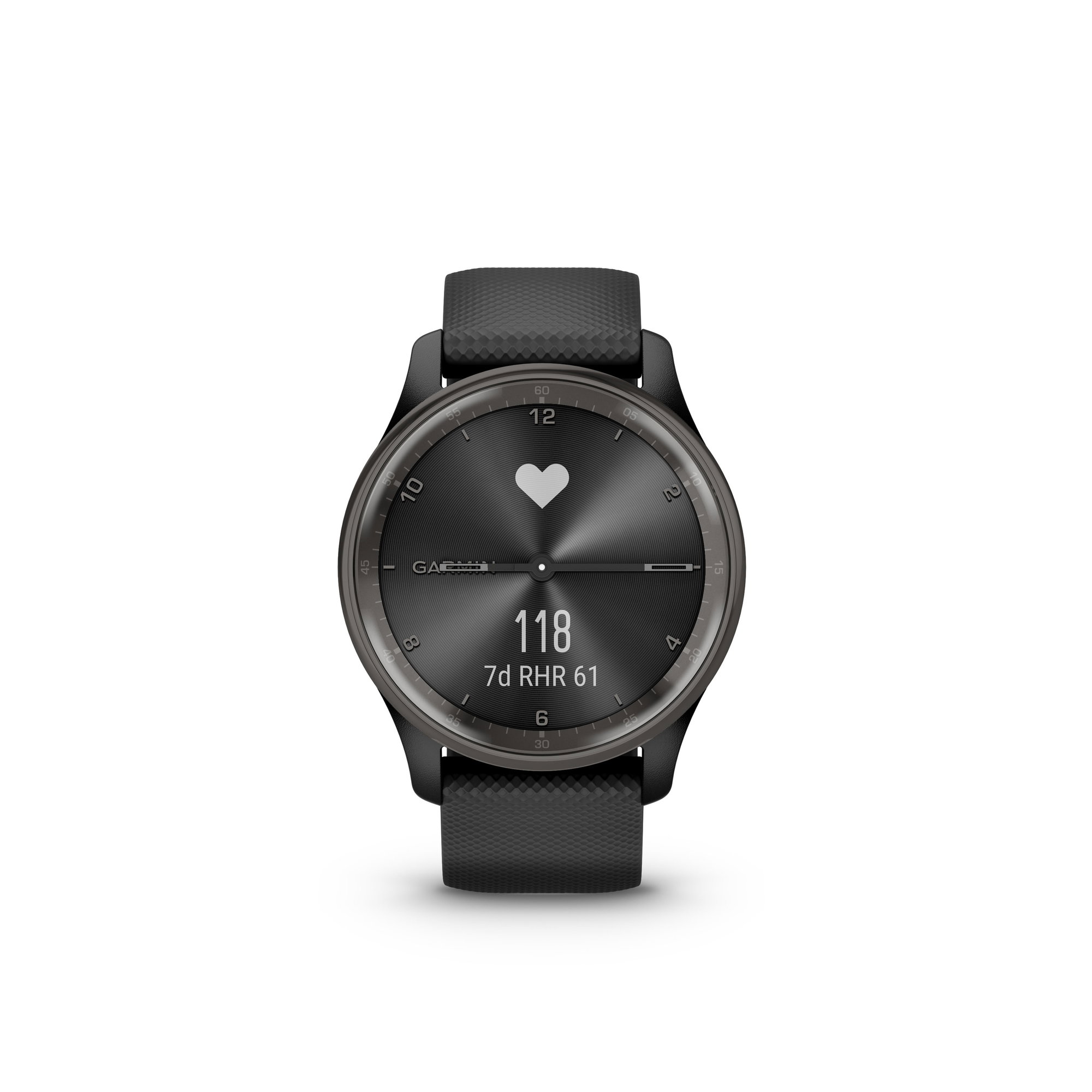 Garmin vivomove Trend - carcasa neagra cu bratara silicon neagra
