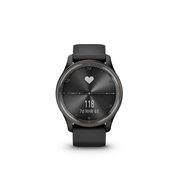 Garmin - vivomove Trend - Ramă Neagra din oţel inoxidabil - carcasa neagra - bratara silicon neagra