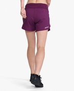 2XU - Pantaloni scurti de alergare pentru femei Aero 5 inch Shorts - visiniu mov sfecla argintiu reflectorizant