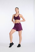 2XU - Pantaloni scurti de alergare pentru femei Aero 5 inch Shorts - visiniu mov sfecla argintiu reflectorizant