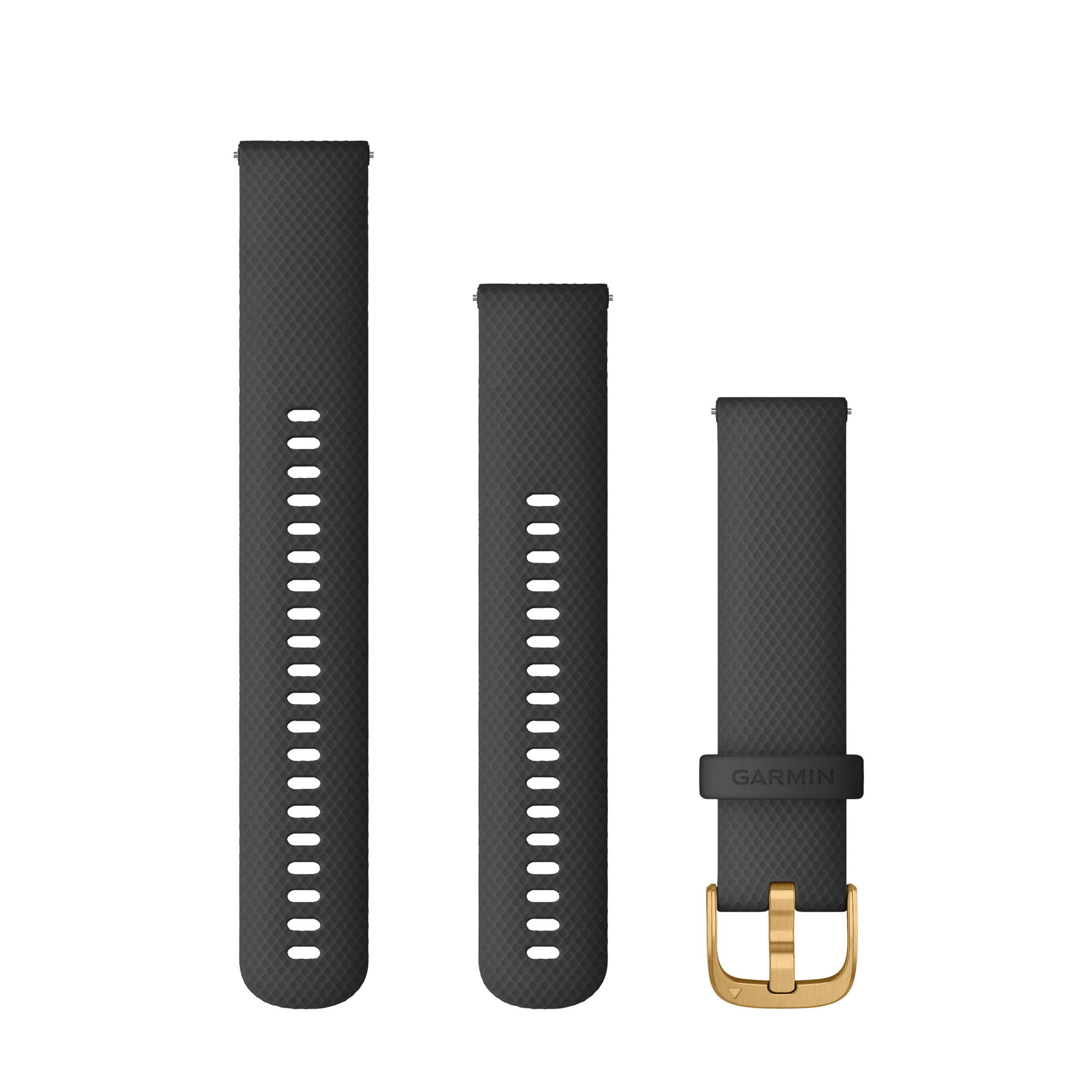Watch Bands Garmin - curea silicon Quick Release 20 - negru cu elemente aurii pentru Vivoactive/ Vivomove/ Venu/ Forerunner - 2 lungimi