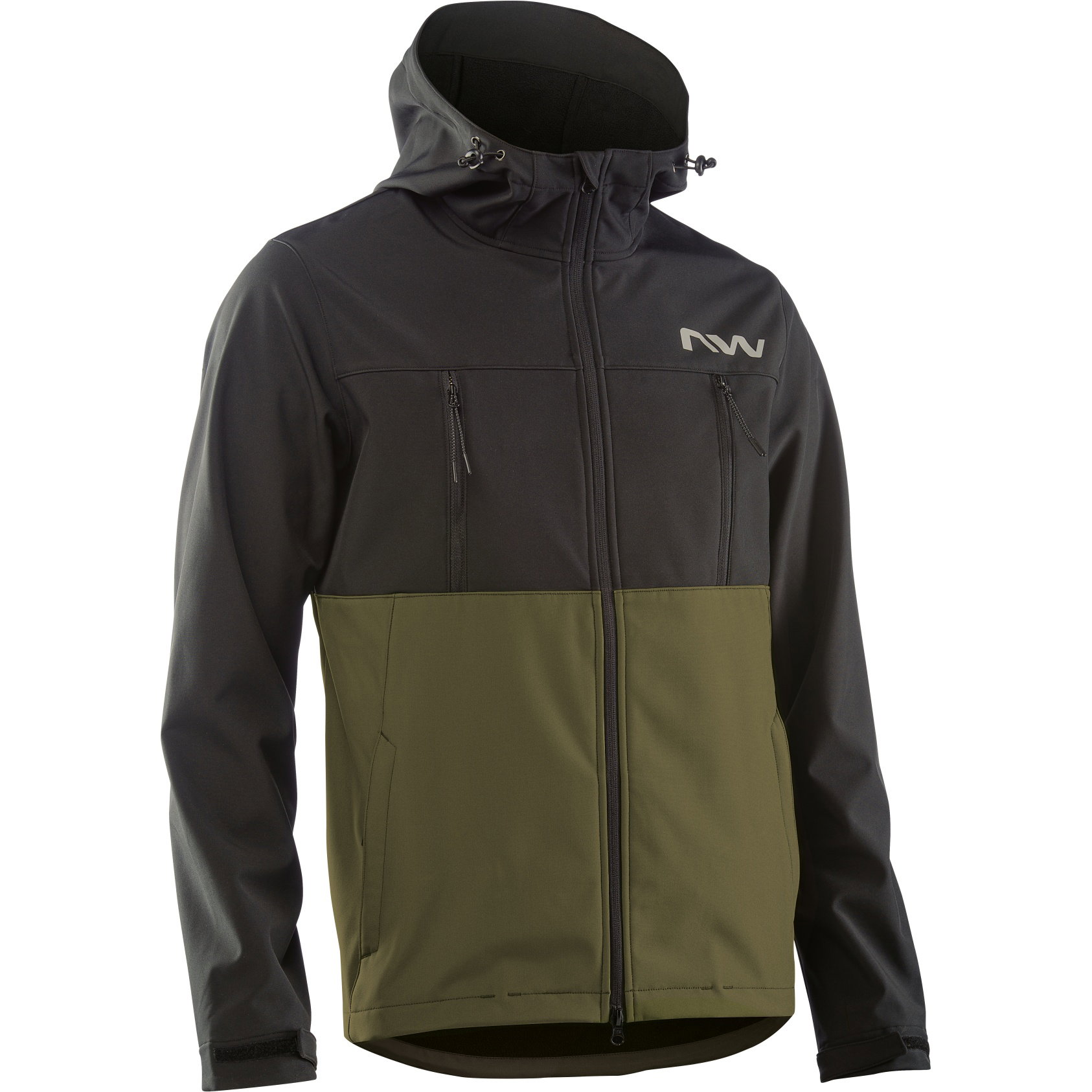 softshell Northwave - jacheta ciclism iarna pentru barbati All mountain Easy Out  Softshell - negru verde inchis padure
