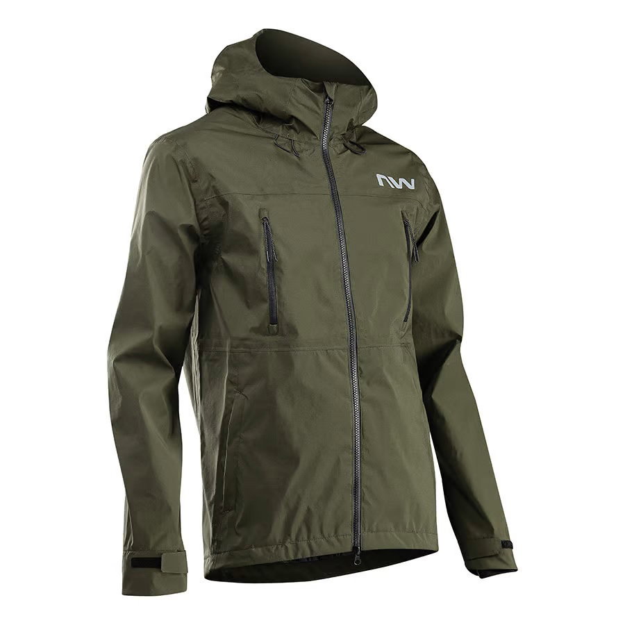 Bicycle Activewear Northwave - jacheta ciclism pentru barbati ploaie si vreme rece No Worry HardShell Jacket - verde inchis padure