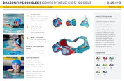 Finis - ochelari inot pentru copii DragonFlys Shell Tint - roz intens albastru deschis cu lentile transparente