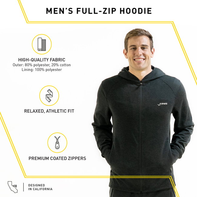 Finis - hanorac bumbac cu fermoar pentru barbati Tech Jacket Mens - negru