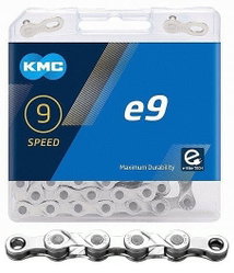 Lant KMC E9 Silver 9 viteze, 122 zale, Ebike, Argintiu