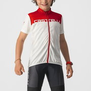 Tricou cu maneca scurta Castelli Neo Prologo, pentru copii, Alb/Rosu, 8A