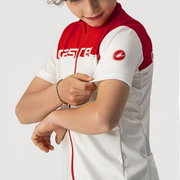 Tricou cu maneca scurta Castelli Neo Prologo, pentru copii, Alb/Rosu, 8A