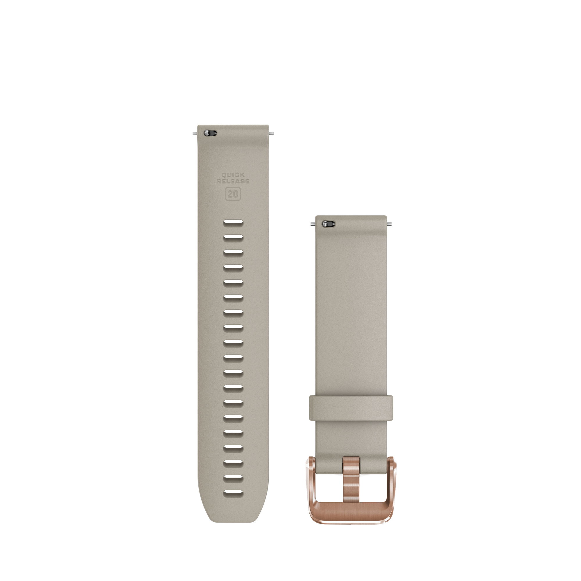 Watch Bands Garmin - curea silicon Quick Release 20 - crem cu elemente rose gold pentru Vivoactive/ Vivomove/ Venu/ Forerunner