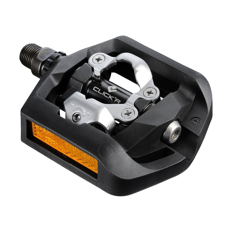 Bicycle Pedals Shimano - pedale bicicleta MTB PD-T421, cu catadioptrii  si placute SM-SH56 - negru