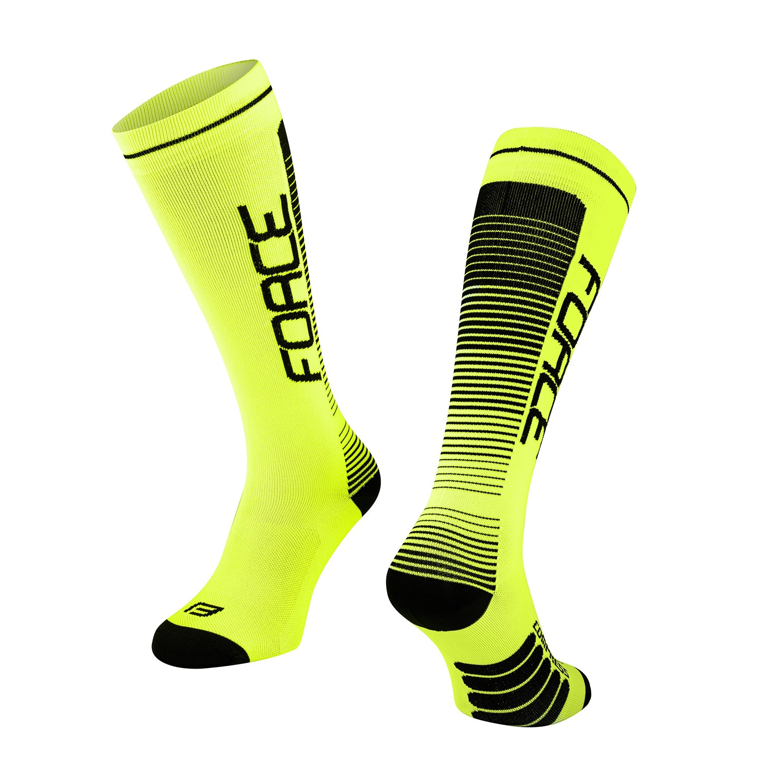 Force Sosete Force F Compress, galben fluo/negru XXS-XS (33-35)