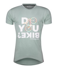 Tricou ciclism Force Bike, gri/verde, XS