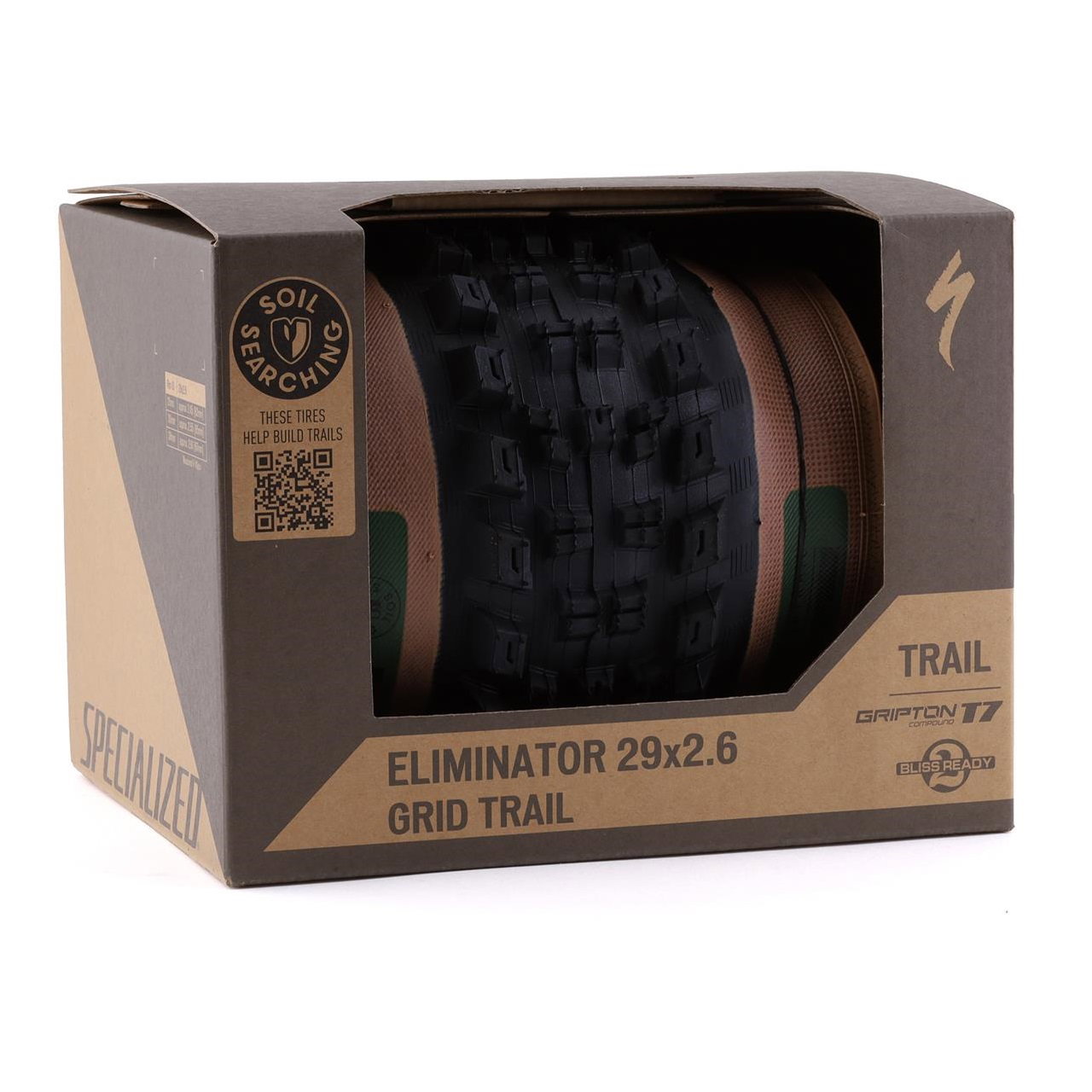 Bicycle Parts Specialized - anvelopa bicicleta MTB 29", pliabila, tubeless, Eliminator Grid Trail T7 Soil Searching 2Bliss - 29x2.60 - negru tan