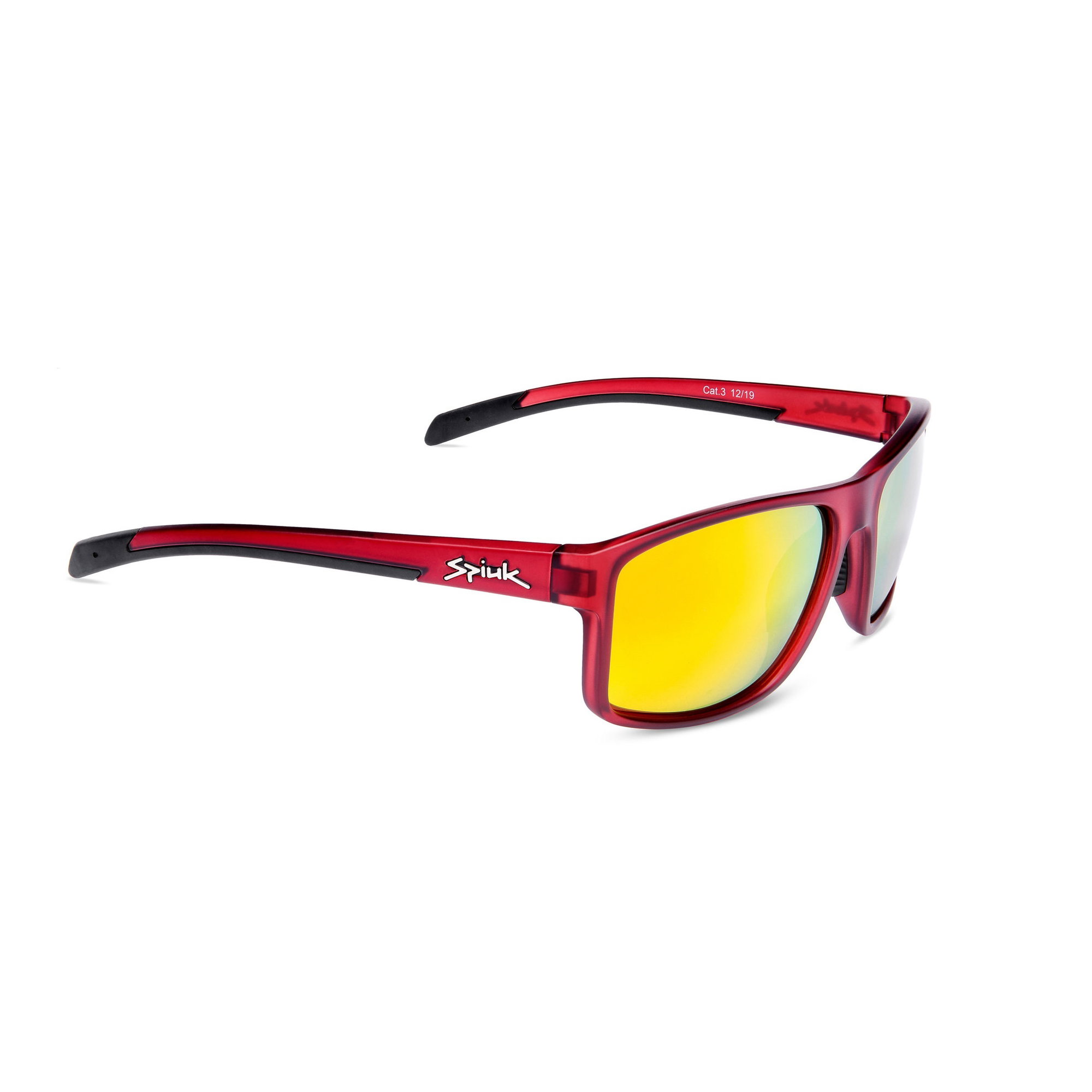 Sunglasses Spiuk - ochelari soare casual Bakio, lentile polarizate portocaliu oglinda - rama rosie
