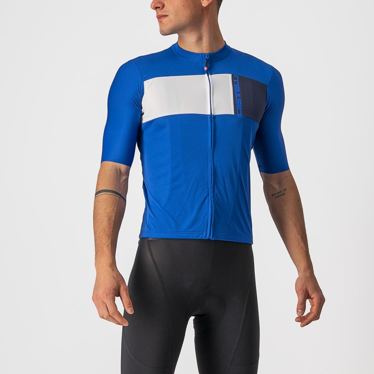 Bicycle Jerseys Tricou cu maneca scurta Castelli Prologo 7, Albastru/Alb/Antracit, XXL