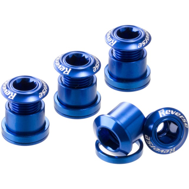 Reverse Set 4 suruburi angrenaj Reverse Chainring Bolt Albastre