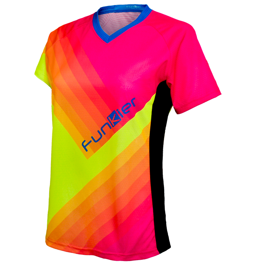 Funkier Tricou polo FUNKIER Termoli-W Enduro Women S/S - Fluor Yellow/Pink