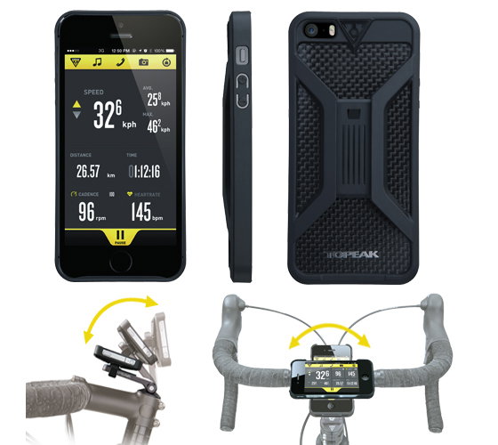 Topeak Carcasa Husa Topeak Ridecase Iphone 5, Carbon-Nylon, anti-shock, neagra