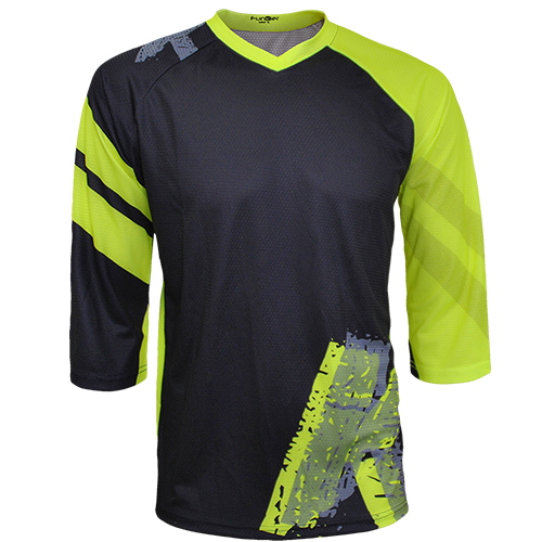 Funkier Tricou FUNKIER Dolomiti-K Enduro Kids 3/4 sleeve - Black/Ref Yellow 8 ani