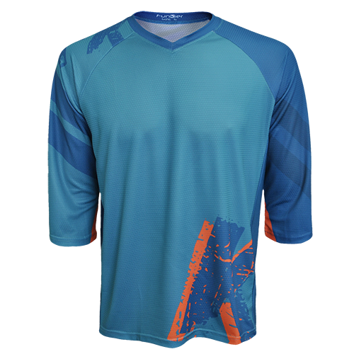 Funkier Tricou FUNKIER Dolomiti-K Enduro Kids 3/4 sleeve - Green/Orange 12 ani