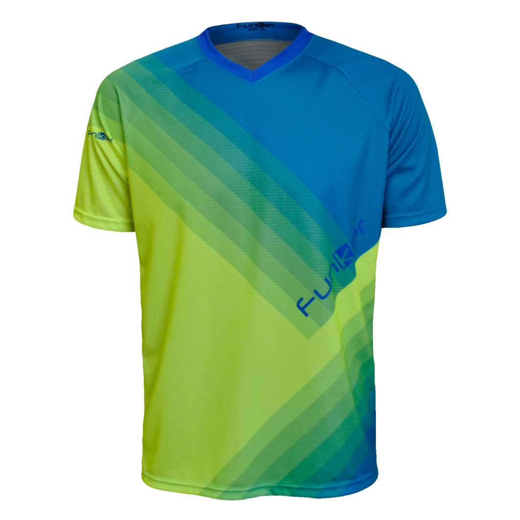 Funkier Tricou FUNKIER Termoli Enduro Men S/S - Fluor Yellow/Blue