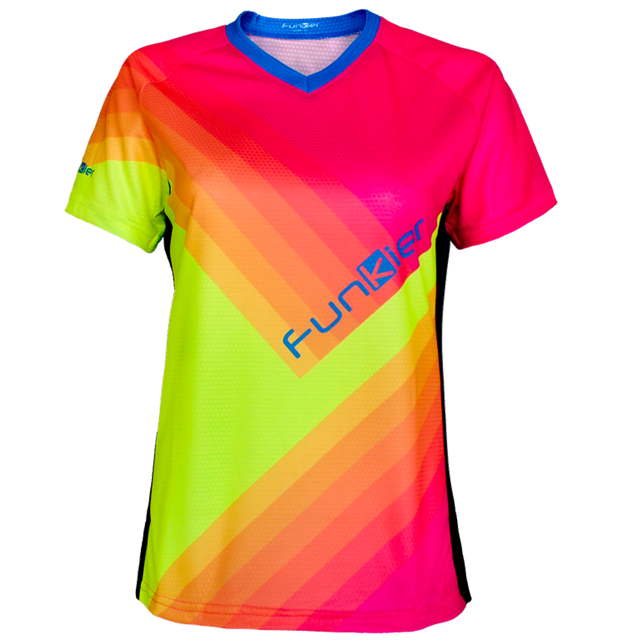 Funkier Tricou polo FUNKIER Termoli-W Enduro Women S/S - Fluor Yellow/Pink