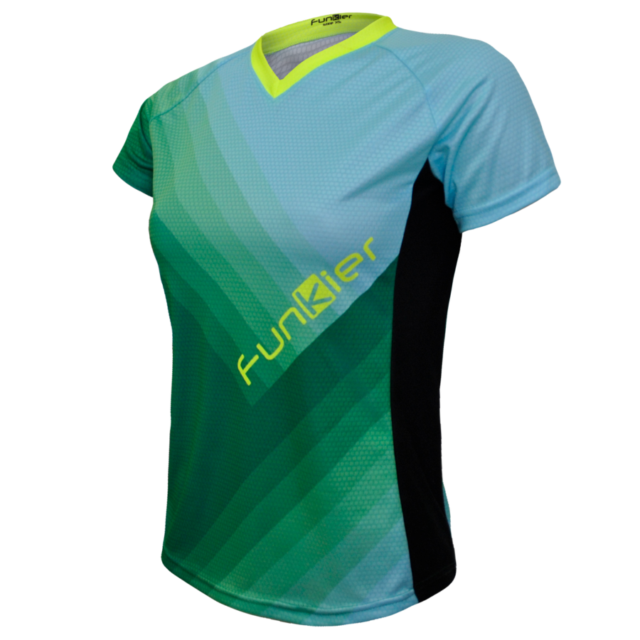 Funkier Tricou polo FUNKIER Termoli-W Enduro Women S/S - Green/Blue
