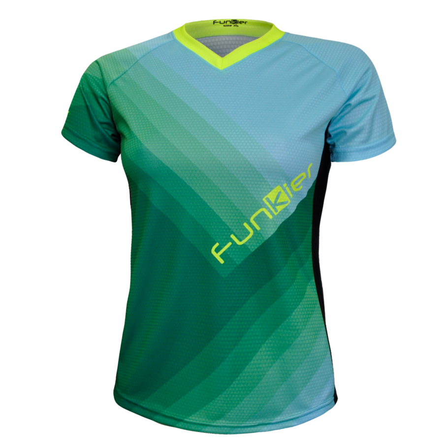 Funkier Tricou polo FUNKIER Termoli-W Enduro Women S/S - Green/Blue