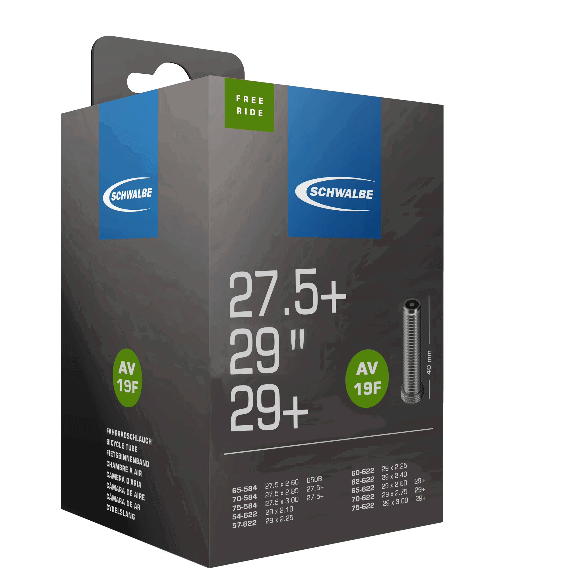Bicycle Tubes Camera SCHWALBE AV19F TR4 Freeride 54/75-584