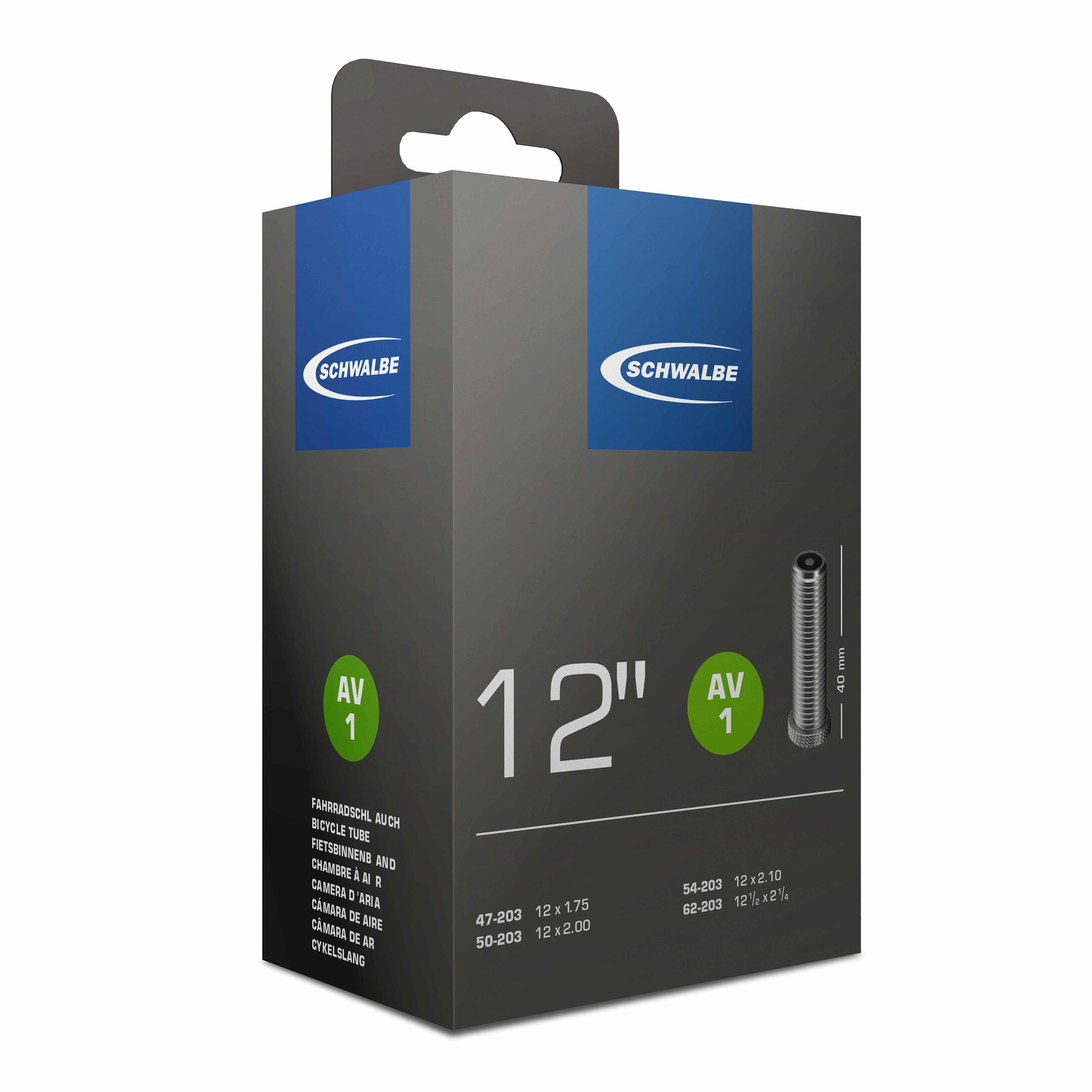 Bicycle Tubes Camera SCHWALBE AV1 12'' (47/62-203) EK AGV 40mm