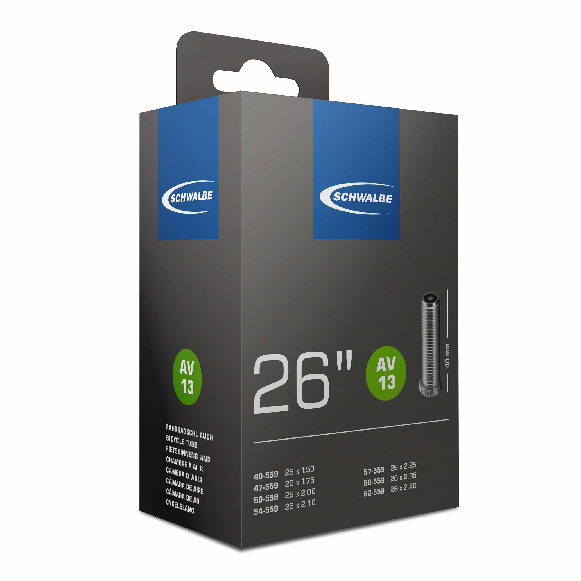 Bicycle Tubes Camera SCHWALBE AV13F FREERIDE 26'' (54/75-559) EK 40mm