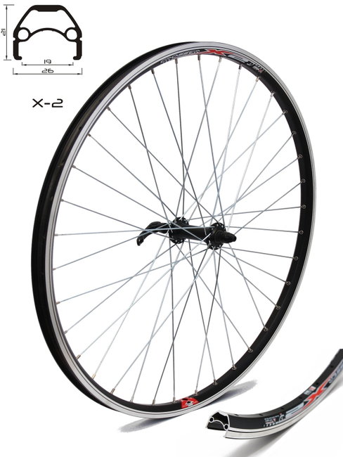 Roata CROSSER X2 36H 26" Fata QR Disc capsata Negru