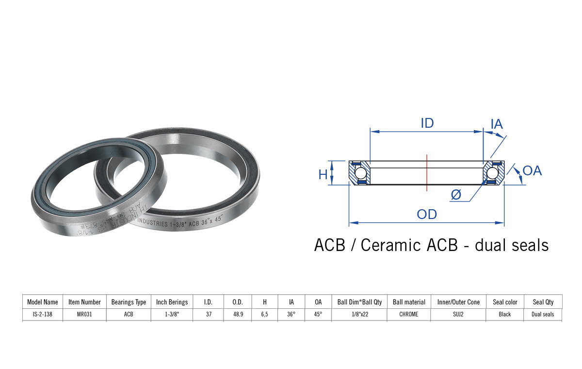 Rulment cuvete FSA IS-2-138 ACB 1"3/8 36x45 dualS MR031