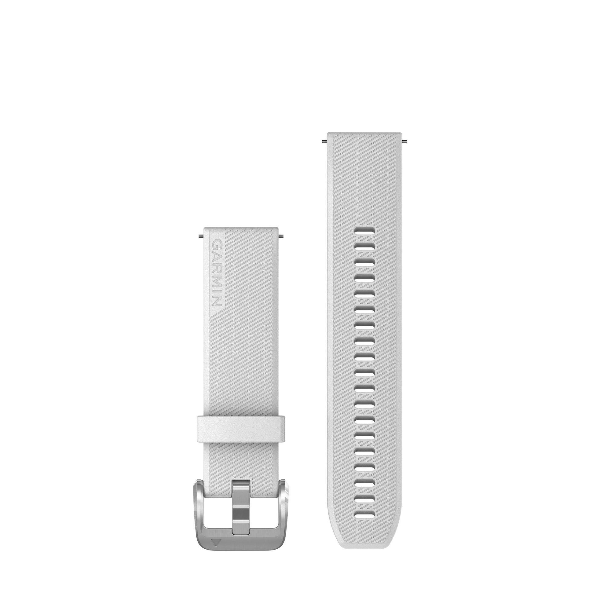 Watch Bands Garmin - curea silicon Quick Release 20 - alba Polished Silver pentru Vivoactive/ Vivomove/ Venu/ Forerunner