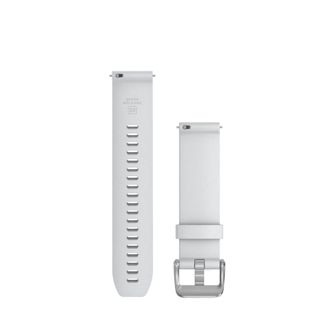 Garmin - curea silicon Quick Release 20 - alba Polished Silver pentru Vivoactive/ Vivomove/ Venu/ Forerunner