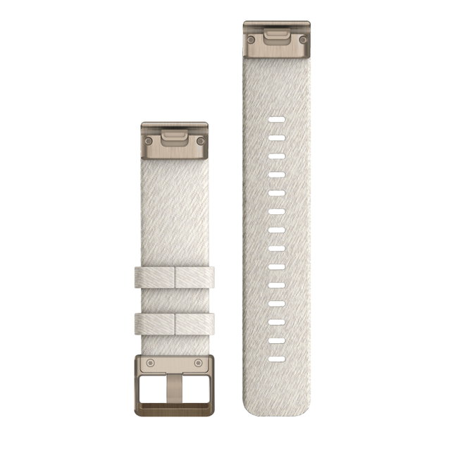 Garmin curea nailon - QuickFit 20 - Nailon Cream Heathered cu componente Cream Gold