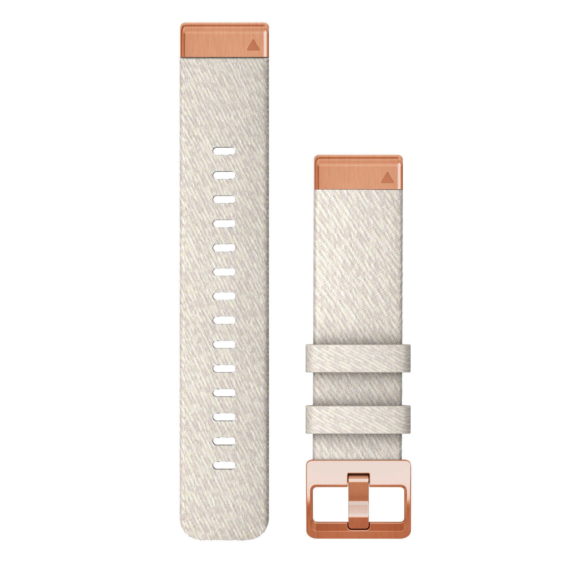 Watch Bands Garmin curea nailon - QuickFit 20 - Nailon Cream Heathered cu componente Rose Gold