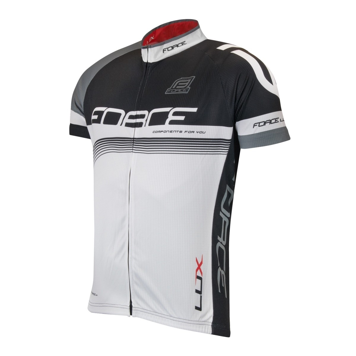 Force Bluza ciclism Force Lux maneci scurte negru/alb XS