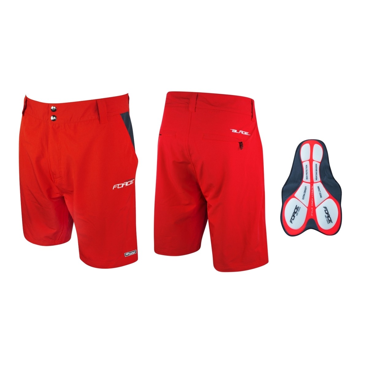 Force Pantaloni Force Blade MTB cu sub-pantaloni cu bazon rosu