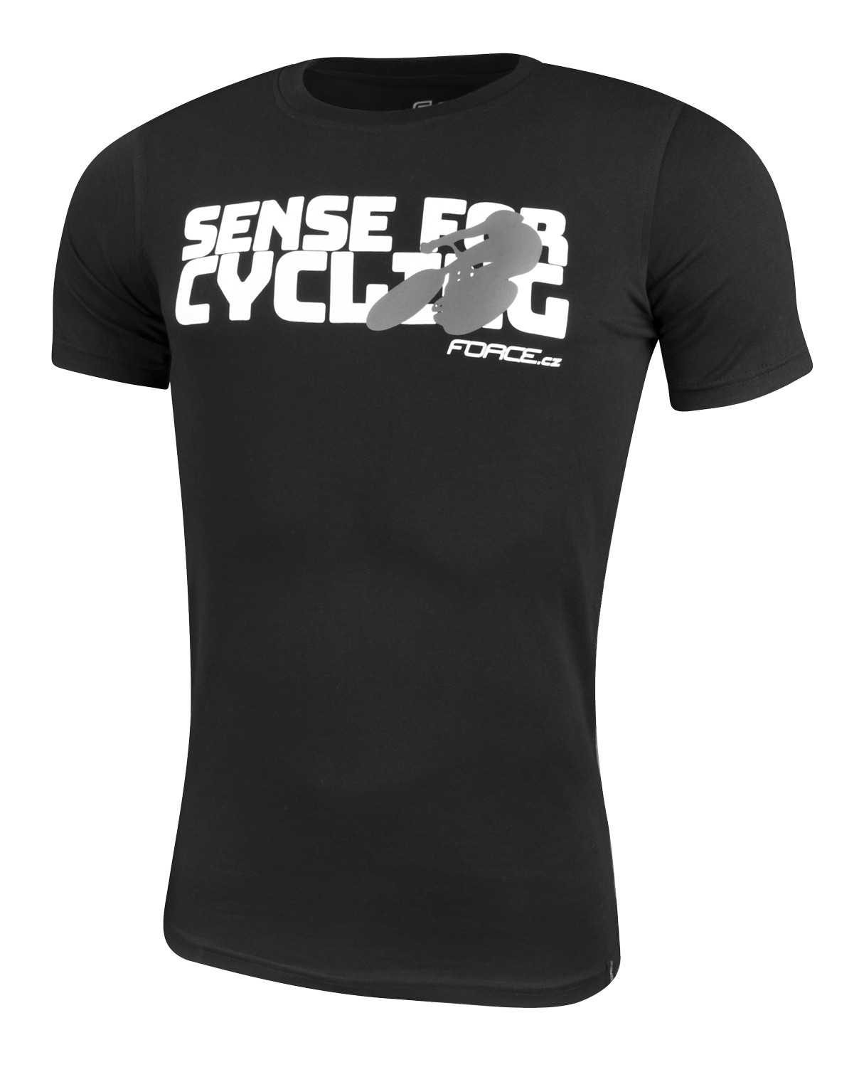 Force Tricou Force Sense negru print alb
